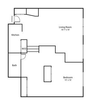 spacious open 1 bedroom deluxe floor plan