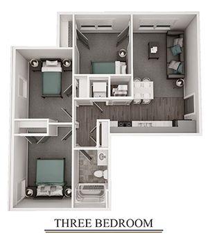 3 bedroom 3 D