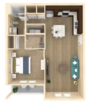 1 bedroom 1 bath floor plan