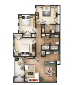 The Lodge at Johns Road - Three Bedroom Layout