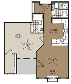 1 Bdrm Floor Plan | Woodland Reserve | Ankeny, Iowa
