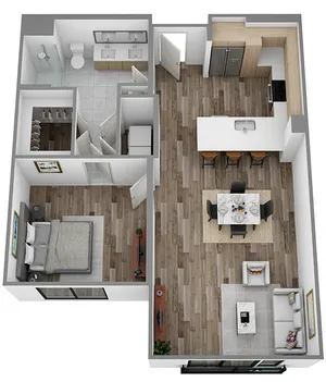 H: 1 bed / 1 bath
