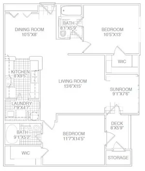 Two Bed Two Bath Split w Patio/Sunroom-Renovated