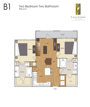 SageStone Village - B1 2 BR / 2 BA