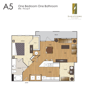 SageStone Village - A5 1 BR / 1 BA / Study