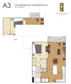SageStone Village - A3 1 BR / 1 BA