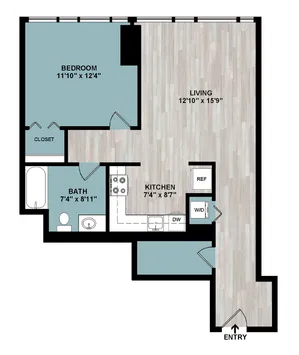 A2 | 1-Bedroom Floorplan