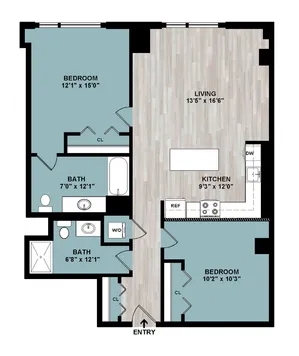 C | 2-Bedroom Floorplan
