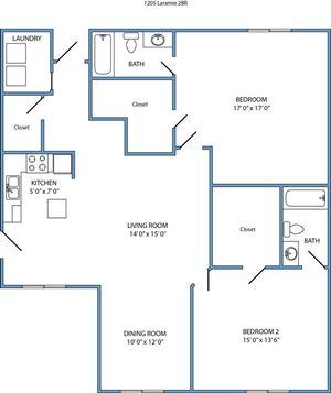 2-bed, 2- bath with washer/dryer