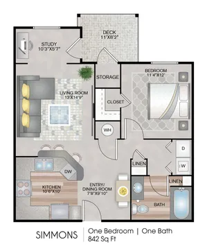 one bedroom floorplan