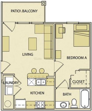 1 BEDROOM, 1 BATH