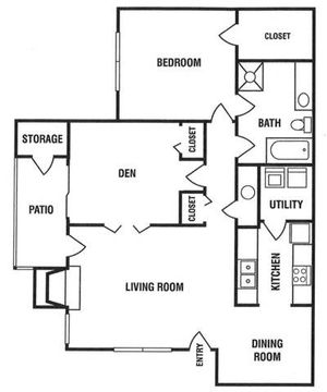 1 Bed / 1 Bath with Flex Room