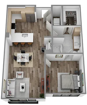 I: 1 bed / 1 bath