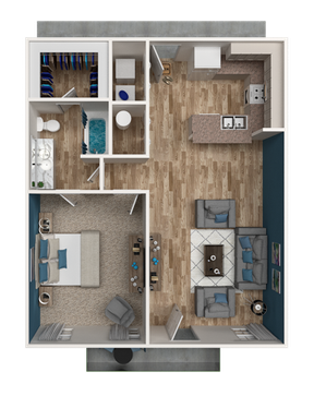 1 bed floorplan