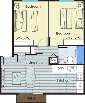 Renovated Two Bedroom apartment floor plan