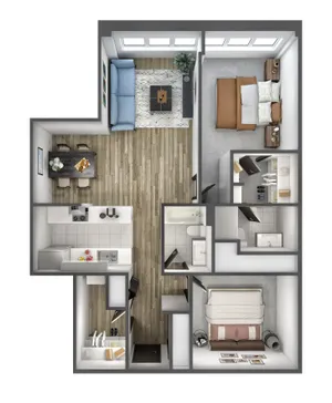2 bedroom 2 bath 1230-1260