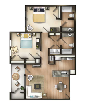 The Lodge at Johns Road - Two Bedroom Floorplan