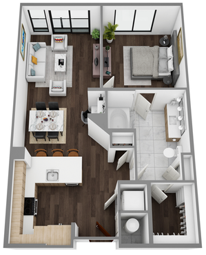 C: 1 Bed / 1 Bath