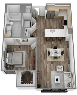 F: 1 bed / 1 bath