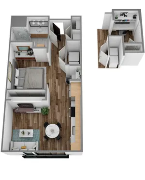 3d version of the A studio layout