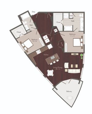 2 Bedroom Floorplan
