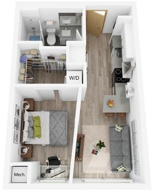 Plan P | 1 bedroom, 1 bathroom
