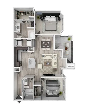 B3 - San Jacinto Floor Plan at 99 at Southwinds