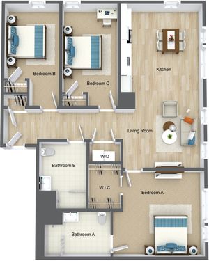 3 Bedroom 2 Bathroom C3