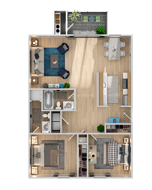 Phoenix Sacramento 2x2 bedroom floorplan