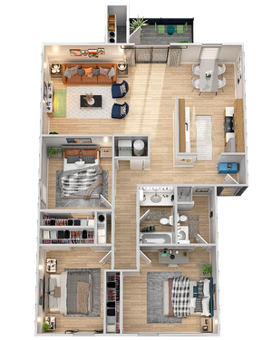 Phoenix Sacramento 3x2 bedroom floorplan