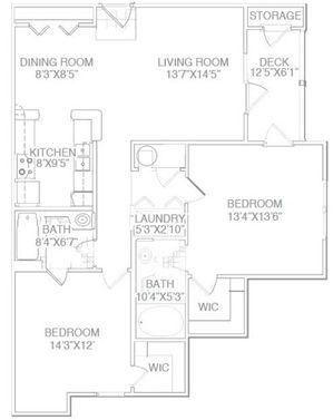 Two Bed Two Bath Standard with Patio