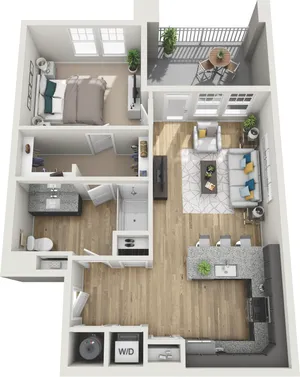 one bedroom apartment near Charlotte, North Carolina