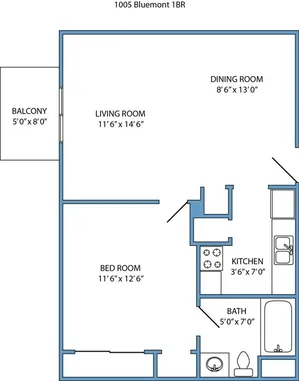 1-bed, 1-bath