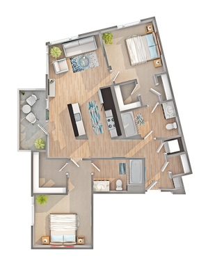 B3 | 2-Bedroom Floorplan