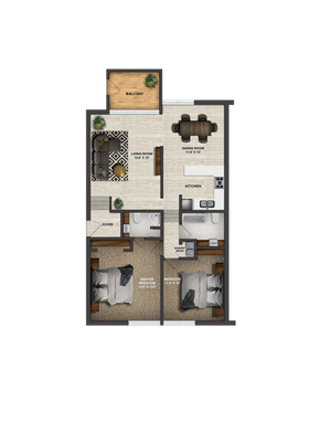 Floorplan Layout for 2 Bedroom 2 Bathroom Layout Valley Run Apartments Wilmington Delaware