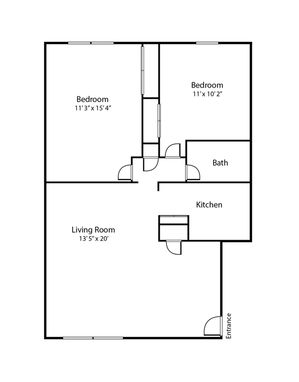 2 bedroom floor plan at college court apartments
