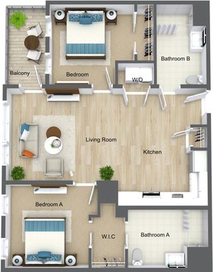 2 Bedroom 2 Bathroom B10