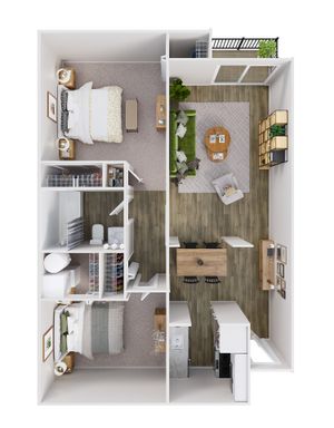 Two Bedroom Floor Plan