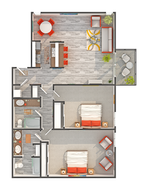 Daisy | 2-Bedroom Floorplan