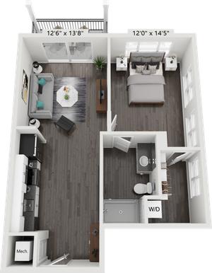 1 bedroom 1 bathroom workforce housing unit