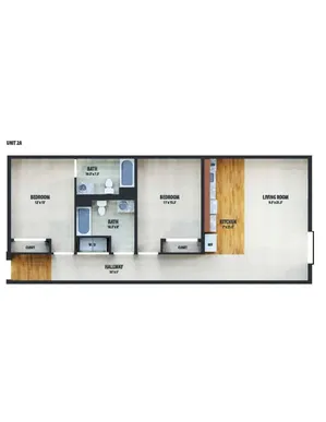 MarketStreetFlats 2BD 2Bath 1085sqft