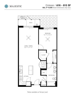 One Bedroom Floorplan | Majestic 4