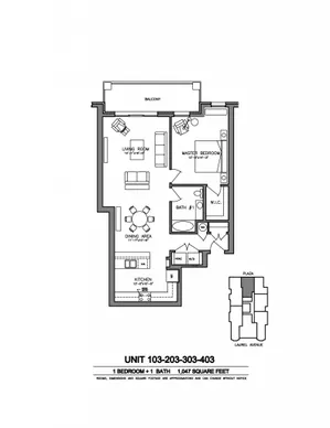 Laurel Apartments - 1 Bedroom  1 Bath (1B)