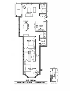Laurel Apartments - 2 Bedrooms  2 1/2  Baths (2C)