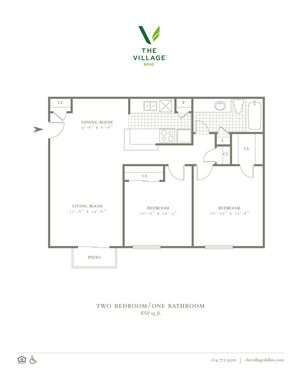 Two Bedroom/ One Bath 850sqft