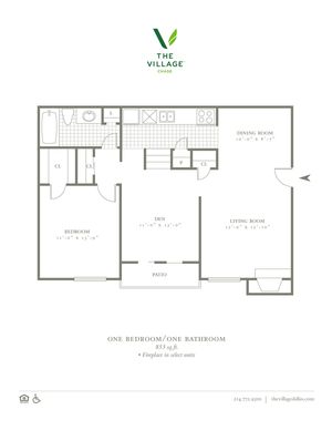 One Bedroom/One Bath - 853sf