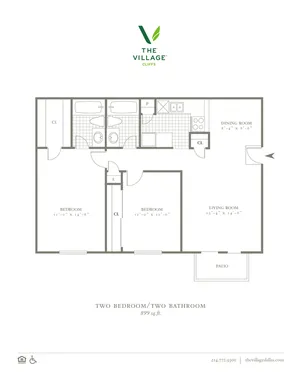Two Bedroom/Two Bath - 899sf