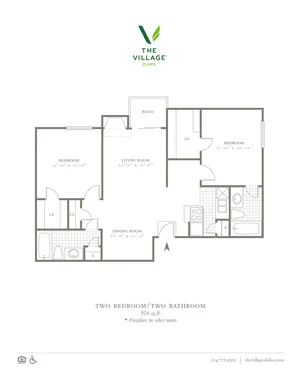 Two Bedroom/Two Bath - 926sf
