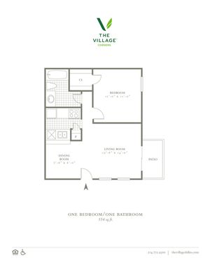 One Bed, One Bath. 554 Sqft.
