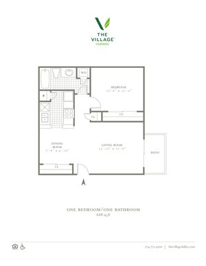 One Bed, One Bath. 648 Sqft.